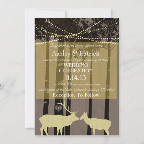 Rustic Lodge Themed Wedding Invitation