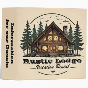 Rustic Lodge Vacation Rental 3 Ring Binder