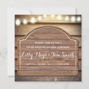 Rustic Lodge Wooden Wedding Shower Invitation