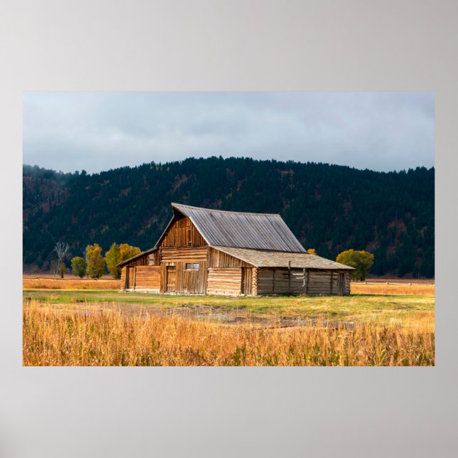 Rustic log barn in Grand Teton National Park, Wyom Poster (Front)