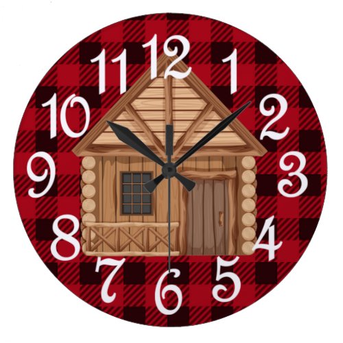 Rustic Log Cabin Acrylic Wall Clock