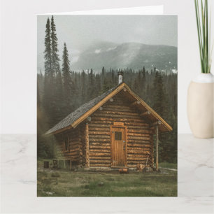 RUSTIC LOG CABIN BLANK GREETING CARD