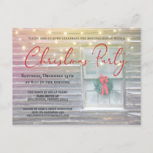 Rustic Log Cabin Christmas Party Invitation