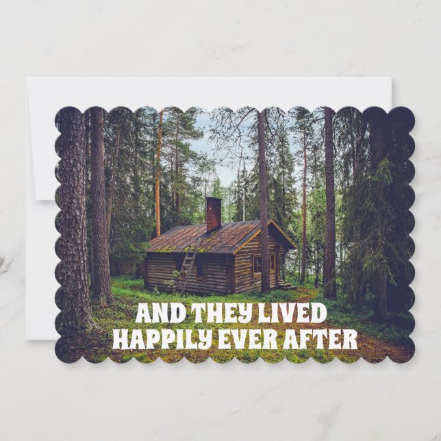  RUSTIC LOG CABIN CUSTOM WEDDING INVITATIONS (Front)