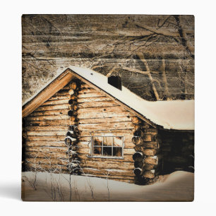 Rustic Log Cabin In The Wilderness 3 Ring Binder