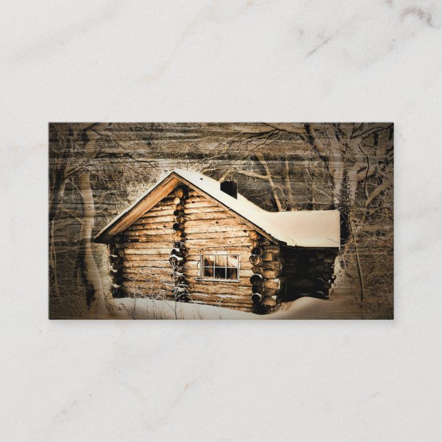 Rustic Log Cabin In The Wilderness Business Card (Front)