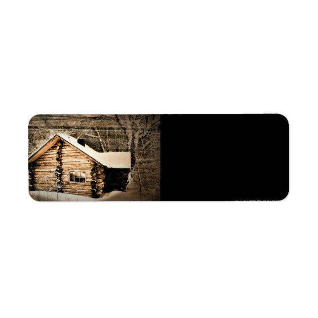 Rustic Log Cabin In The Wilderness Label (Front)