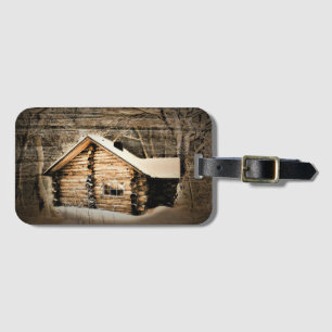 Rustic Log Cabin In The Wilderness Luggage Tag