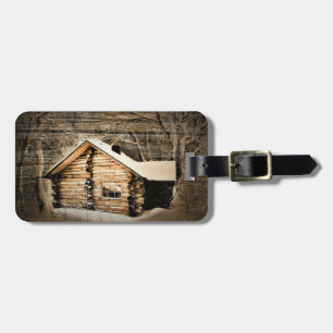 Rustic Log Cabin In The Wilderness Luggage Tag