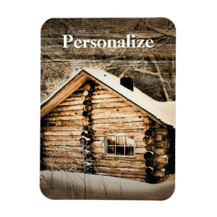 Rustic Log Cabin In The Wilderness Magnet