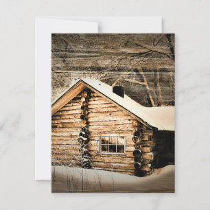 Rustic Log Cabin In The Wilderness Note Card