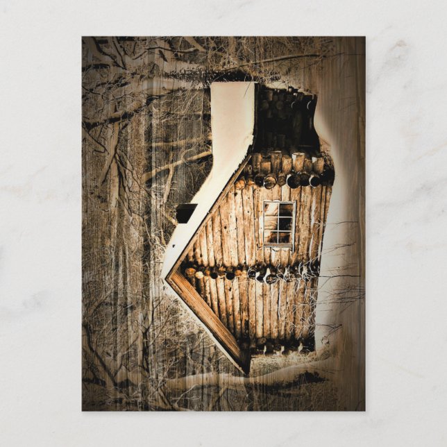 Rustic Log Cabin In The Wilderness Postcard (Front)