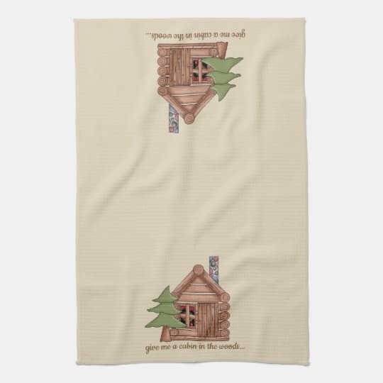 Rustic Log Cabin Kitchen Towel