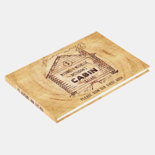 Rustic Log Cabin Vacation Home Rental  Faux Wood Guest Book