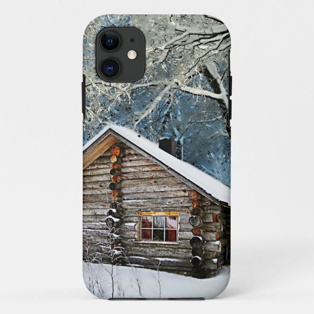 Rustic Log Cabin Winter Magic Case-Mate iPhone Case (Back)