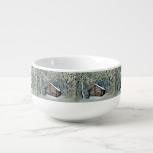 Rustic Log Cabin Winter Magic Soup Mug
