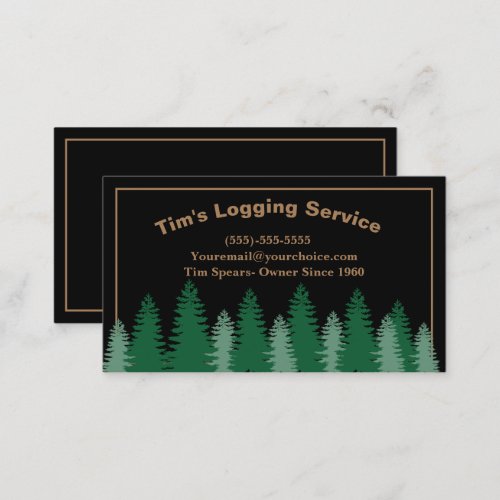 Rustic Logging Tree Company Service Business Card