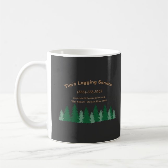 Rustic Logging Tree Cutting Company Service Coffee Mug (Left)
