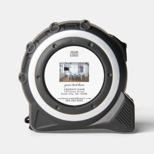 Rustic Logo Custom Text Photo Company Promotion Tape Measure