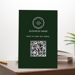 Rustic Logo Restaurant Menu QR Code Business Pedes Foam Board