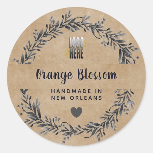 Rustic Logo Soy Candle Soap Wreath Product Label