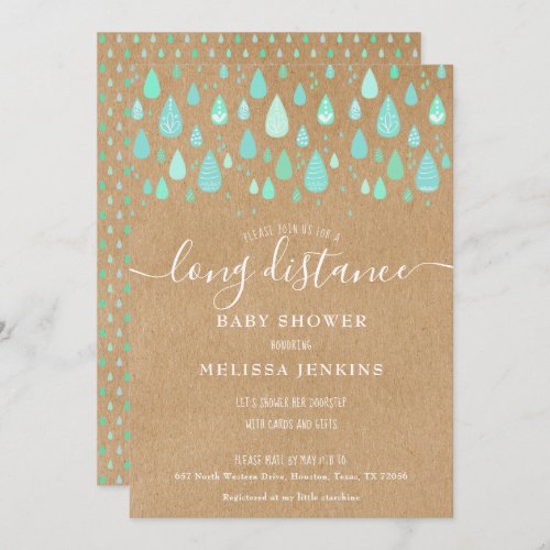 Rustic Long Distance Shower By Mail Invitation