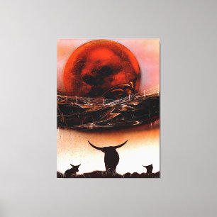 Rustic Longhorn Ranch Canvas Print