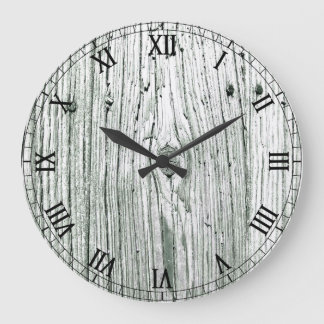 Rustic Look White Toned Roman Numeral Large Clock