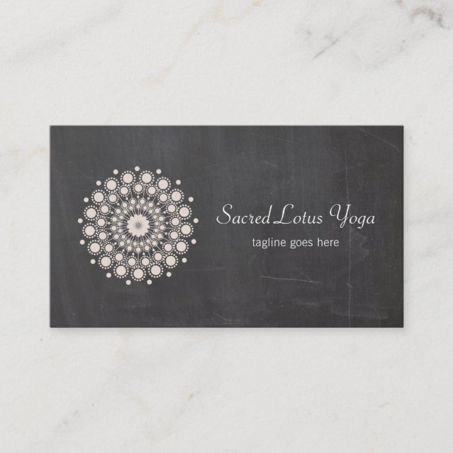 Rustic Lotus Mandala Yoga  Business Card (Front)