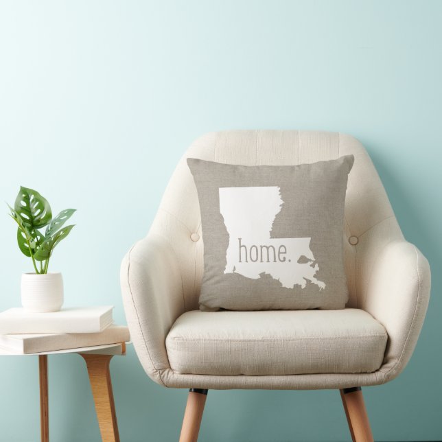 Rustic Louisiana Home State Throw Pillow (Chair)