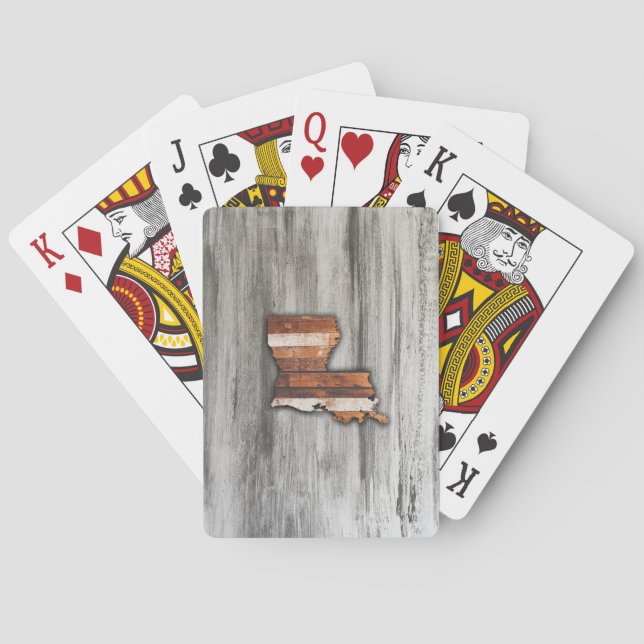 Rustic Louisiana Shape Poker Cards (Back)