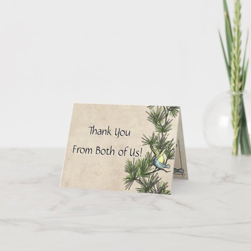 Rustic Love Birds Thank You From Both Thank You Card