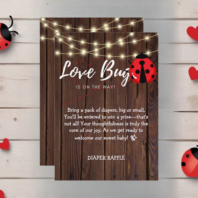 Rustic Love Bug Baby Shower Enclosure Card (Creator Uploaded)