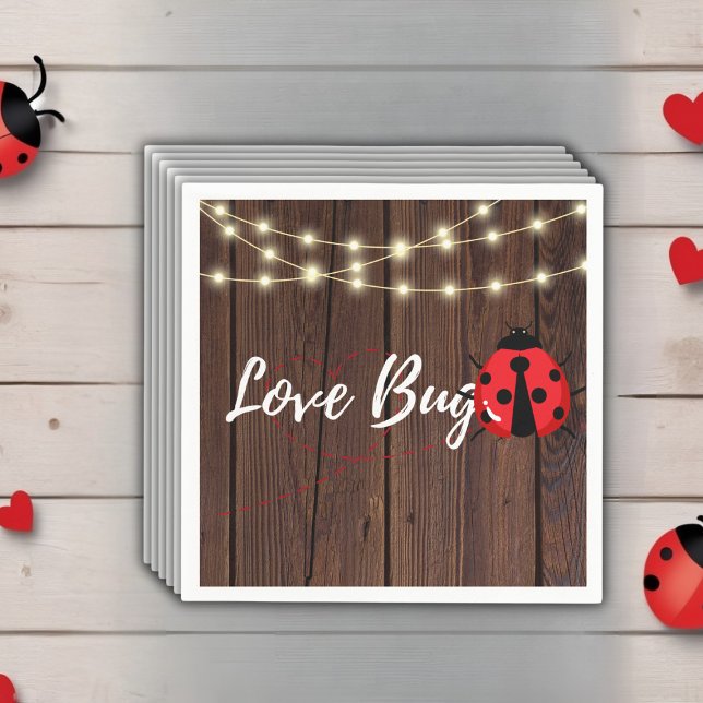 Rustic Love Bug Baby Shower Napkins (Creator Uploaded)