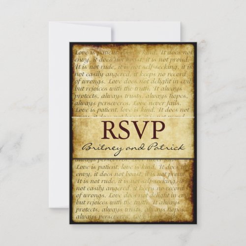 Rustic Love is Patient Vintage Wedding RSVP Cards