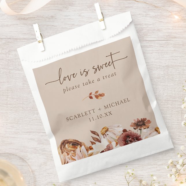 Rustic Love Is Sweet Fall Favor Bag (Classic Rustic Fall Floral Love Is Sweet Fall Favor Bag by Painted Paperie
)
