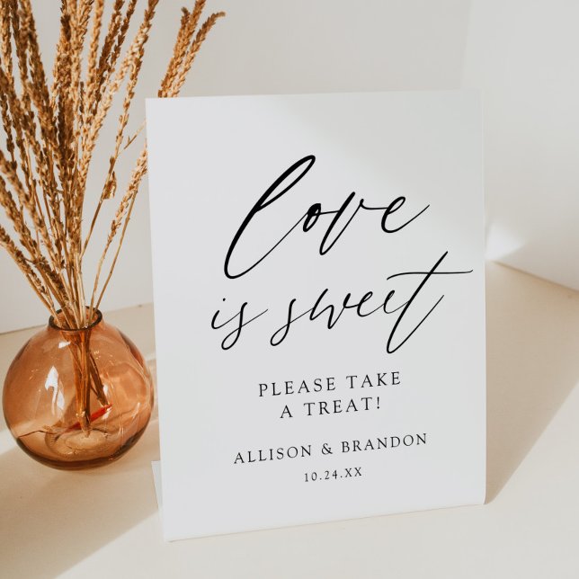 Rustic Love Is Sweet Please Take A Treat Pedestal Sign (Creator Uploaded)