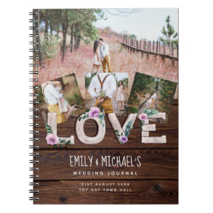 Rustic Love Lilac Wedding Bridal Shower Photos Notebook