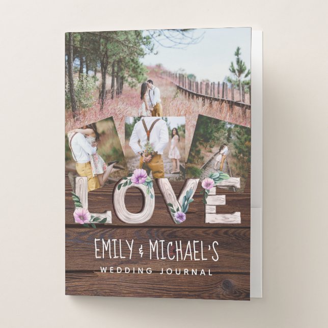 Rustic Love Lilac Wedding Bridal Shower Photos Pocket Folder (Front)