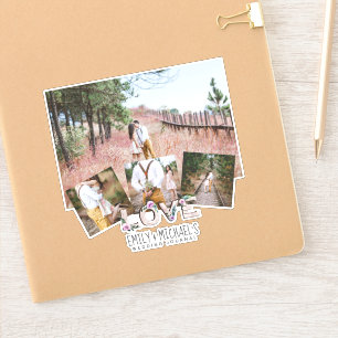 Rustic Love Lilac Wedding Bridal Shower Photos Sticker