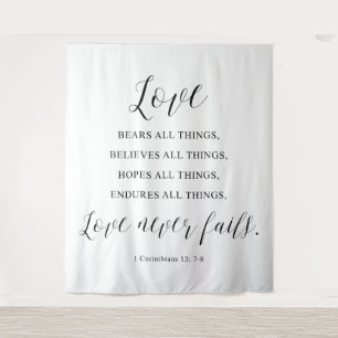 Rustic “Love Never Fails” Wedding  Backdrop