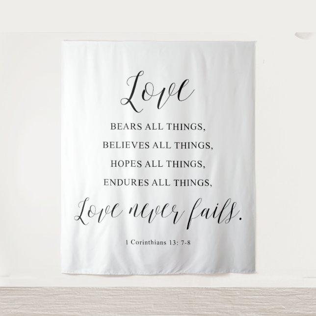 Rustic “Love Never Fails” Wedding  Backdrop (Front)