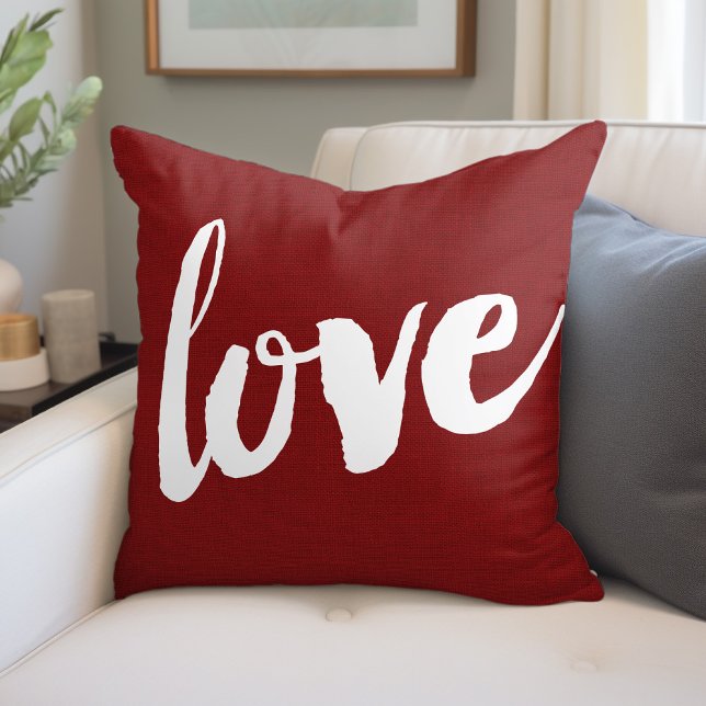 Rustic Love Script Throw Pillow (Creator Uploaded)