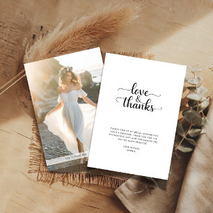 Rustic Love & Thanks Bridal Shower Beach Photo Thank You Card