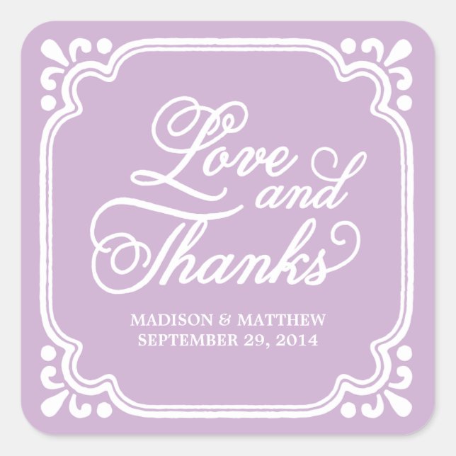 Rustic Love & Thanks | Wedding Favor Labels (Front)