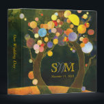 Rustic Love Trees Monogrammed Wedding Binder<br><div class="desc">Colorful, lovely circles and spirals on trees that create an archway rustic dark green background illustrated on custom Wedding Binders. Perfect wedding planners or photo albums you can easily personalize for a RUSTIC COUNTRY WEDDING | WHIMSICAL TREE THEME WEDDING | CASUAL OUTDOOR WEDDING or EVENING GARDEN WEDDING! Feel free to...</div>