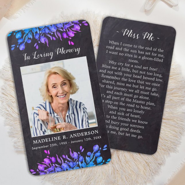 Rustic Loving Memory Funeral Memorial Prayer Card (Creator Uploaded)