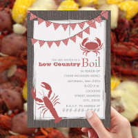 Rustic Low Country Boil Invitation