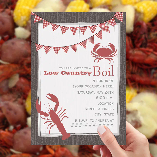 Rustic Low Country Boil Invitation | Zazzle