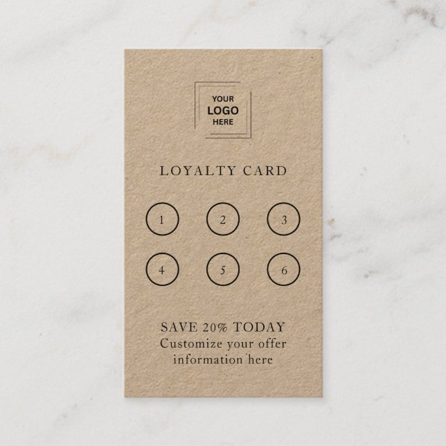 Rustic Loyalty Reward Customer Retention Style Card (Front)